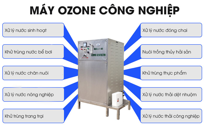 Ứng dụng lắp đặt máy tạo ozone công nghiệp cho các lĩnh vực xử lý nước