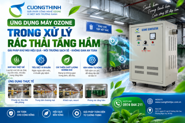 Máy ozone xử lý rác thải tầng hầm